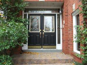 Exterior-Stained-Glass-Fiberglass-Double-Glass-Design-Front-Doors-with-Multi-Point-Locks-2-Side-Lights-transom-Installed-in-Newmarket-by-Door-Replacement-Toronto